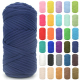 Tshirt Yarn for Crocheting,Navy Blue T Shirt Chunky Elastic Fabric Thick T-Shirt Crochet Yarn for Beginners Crocheting Hand Knit