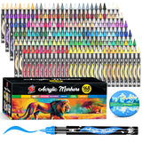 TBC The Best Crafts Acrylic Paint Markers, 168 Colors Water-Based Paint Pens for Art and Craft Projects, Multi-Surface Use on Fa