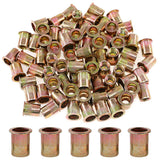 Glarks 50Pcs 3/8-16UNC Zinc Plated Carbon Steel Rivet Nut Flat Head Rivnut Threaded Insert Nuts Set (3/8-16UNC)