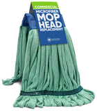 Commercial Mop Head Replacement - 1 Pack Large Green Microfiber Tube Mop (18 oz.) | Industrial Wet Mops | Washable Refill, Reusa