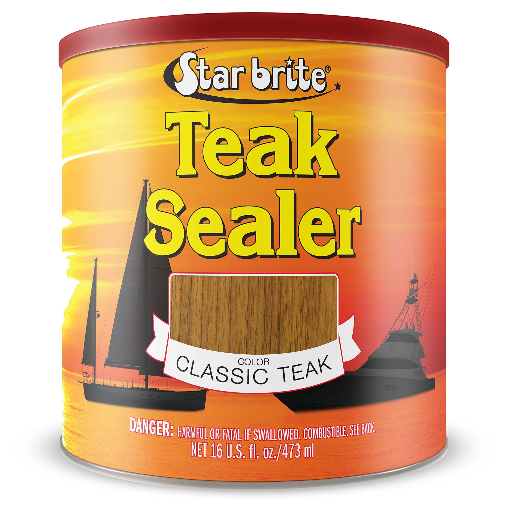 Star Brite Teak Sealer - No Drip, No Splash Formula - One-Coat, Durable Protection For All Fine Woods - Perfect For Outdoor Furniture & Marine Use - Classic Teak 16 Oz (088016)
