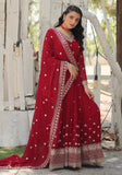 Wedani Georgette Sequins Embroidered Work Anarkali Kurta Set For Womens (In Alpha L Regular Maroon),MAROON,L,Georgette,Anarkali,Dupatta
