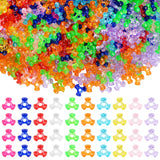 Qumenan 1600Pcs Tri Beads Plastic Kandi Tri Beads Bulk Transparent Colorful Beads for DIY Craft Bracelets Necklace Jewelry Makin