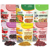 Exotic Nutrition Herbivore Treats 6 Pack - Healthy Assortment Small Animal Pet Treat - Squirrels, Guinea Pigs, Rabbits, Chinchil