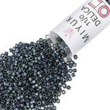 Miyuki Delica Seed Beads - Size 11/0 (1.6 mm), DB1052, Matte Metallic Blue, 7.2 g, Approx. 1440 Beads, Made in Japan