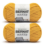 Bernat Maker Saffron Yarn - 2 Pack of 250g/8.8oz - 72% Cotton 28% Nylon - #5 Bulky - 290m/317Yards - for Knitting, Crochet and A