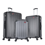 Dukap Intely Smart 3 Piece Hardside Spinner Luggage Set (GREY)