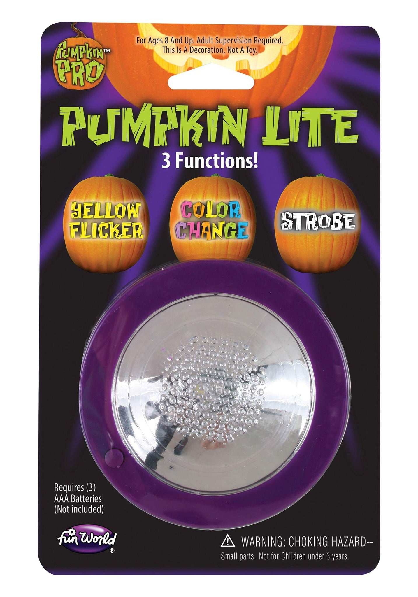 Fun World All-in-One Pumpkin Light - Halloween Decor