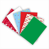 50 Christmas Tissue Paper Sheets - 20x20 Inch, Red, White, Green & Printed Holiday Tissue Paper for Xmas Wrapping, Gift Bags & C