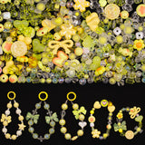 LAIDANLA Acrylic Yellow Beads for Bracelets Yellow Cute Beads for Jewelry Making DIY Necklace Keychain Assorted Random Mixed Aes