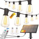 BLIATLUS 120FT Solar String Lights Outdoor Waterproof with Remote Control Solar Patio Lights 30+2 shatterproof LED ST38 Bulbs fo