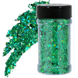 TORC 4 OZ Emerald Green Holographic Glitter 4 Ounce Mix Chunky Glitter Bulk for Resin Craft Cosmetic Art Festival Decoration St.