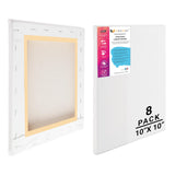 Eduway 10X10 Inches Pre Stretched Medium Grain 7Oz Primed Cotton Painting Canvas With Wooden Frame For Beginners & Artist | Suit