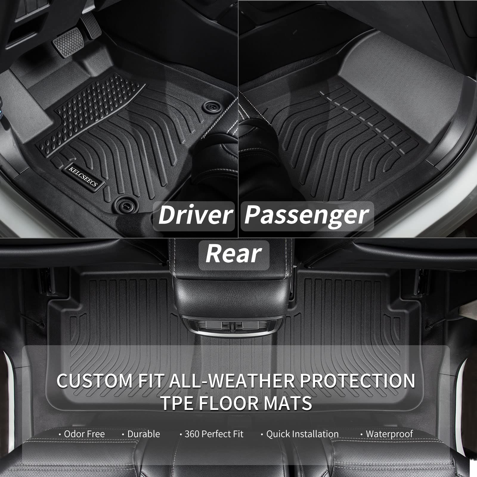 KELCSEECS Floor Mats & Cargo Liner Custom for Buick Encore GX AWD 2020-2025(Cargo Tray in Upper Deck Position) All Weather Prote