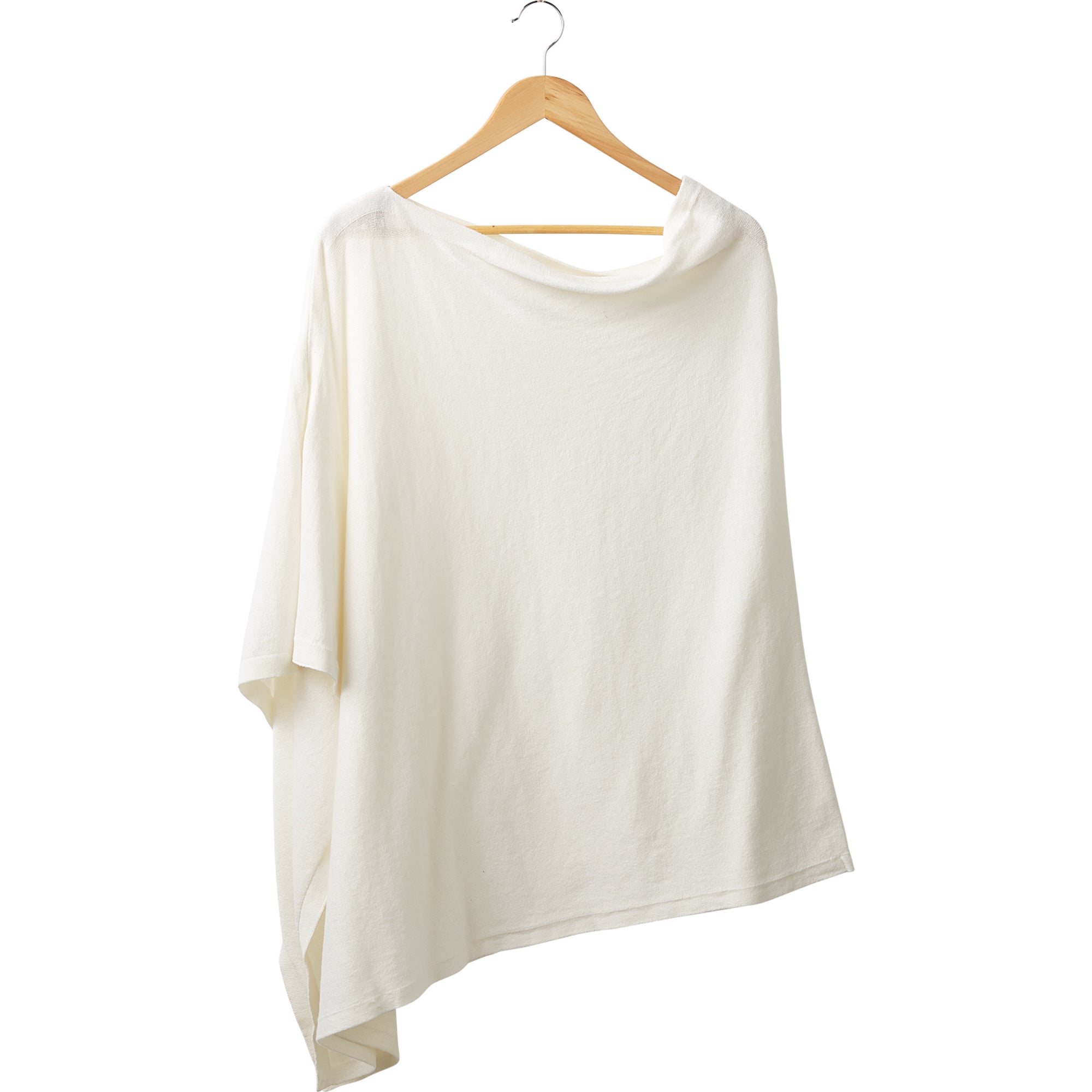 Tickled Pink Ivory Solid Cotton Poncho