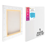 Eduway 14X18 Inches Pre Stretched Medium Grain 7Oz Primed Cotton Painting Canvas With Wooden Frame For Beginners & Artist | Suit