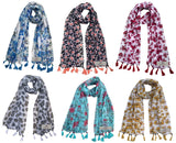 Fusfus WomenS Printed Chiffon Scarves And Stoles, Free Size(Multicolour, Fs1735) Pack Of 6 (Multicolor4)