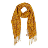 JANUARY PLAID FRINGE SCARF GOLD