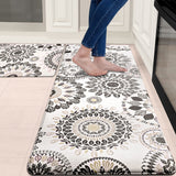 Sofort Kitchen Mat, Cushioned Anti Fatigue Kitchen Rug Set, 2 Pieces Non Slip Waterproof Kitchen Mats for Floor, Comfort Heavy D
