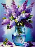 Axquilon Flower Diamond Arts Kits for Adults-Flowers Diamond Painting Kits for Adults, 5D Vase Diamond Art Kits, DIY Floral Gem 