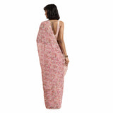 Womanista Womens Floral Printed Poly Georgette Saree With Moti Lace (Tkim740_Pink)