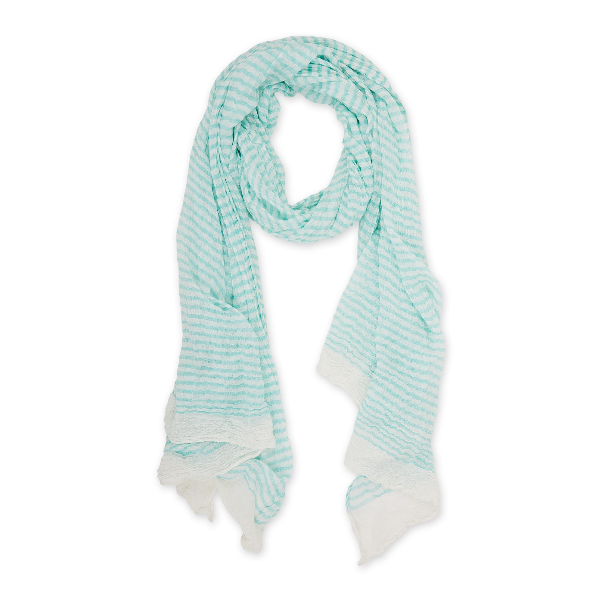 Tiny Stripe Insect Shield Scarf - Turquoise