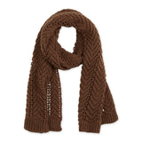 CHEVRON KNIT SCARF BROWN