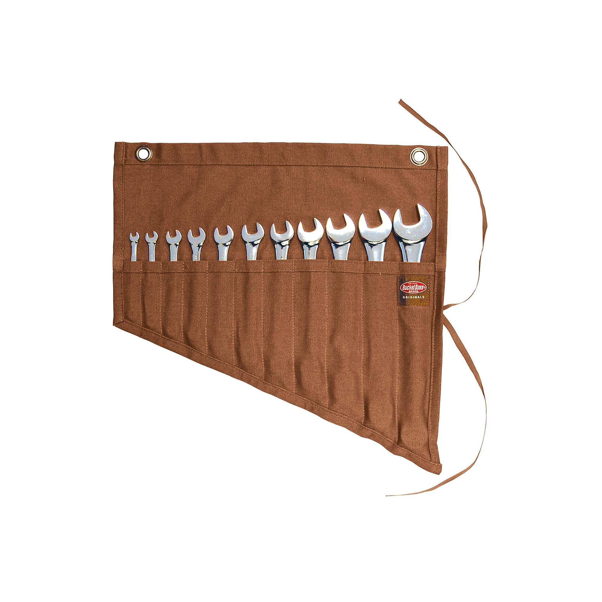 Bucket Boss 17.5 In. H Canvas Wrench Roll Up 11 Pocket Brown 1 Pc
