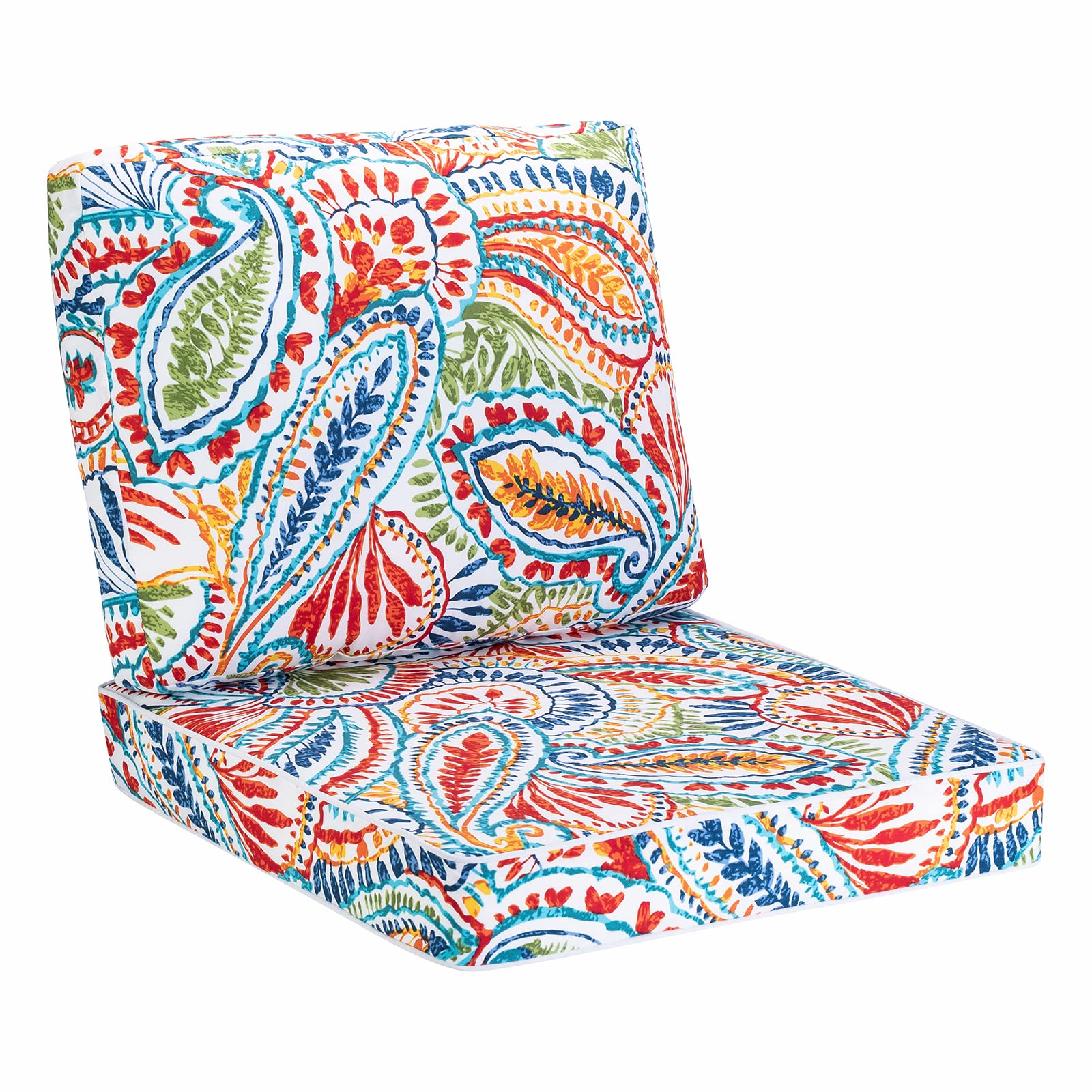 JMGBird Outdoor Cushion Tufted Pillow, Deep Seat Outdoor Chair Cushion Set 22x22 Patio Cushions for Outdoor Furniture