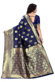 Sugathari Womens Banarasi Saree Pure Kanjivaram Silk Saree Soft New Ladies 2023 Design Wear Pattu Sarees Latest Cotton Party Sari Collections With Blouse Piece For Wedding Sadi (Pari 6 N Blue)