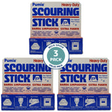 U.S. Pumice Heavy Duty Scouring Stick, 3 Pack, Pumie Pummis Stone, Remove Hard Water Rings, Foot Pumice Stone, Pool Cleaning Sto