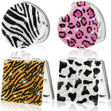 FILASLFT Diamond Painting Compact Mirror Crystal Makeup Mirror DIY Diamond Art Mirror Pocket Mirror Portable Foldable Mirror 4 P