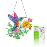 VAIIEYO Hummingbird Diamond Painting Hanging Ornament, Double Side Hanging Kit with Chain,7.5x7.5 inch Crystal Pendant Art Craft