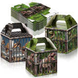 DoubleFill 24 Pcs Dinosaur Party Supplies Treat Boxes Dino Party Favor Boxes Tropical Jungle Dinosaur Gift Box Table Centerpiece