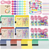 Tondiamo 2448 Pcs 24 Set Operation Christmas Bulk Items Gifts Beads Kit Bracelet Making Christmas Shoebox Gifts Jewelry Bead Set