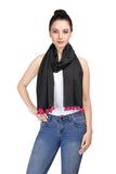 Veriismo Soft Viscose Quality Solid Black Color Nice Stole With Beautiful Purple Color Tassels Fringes To Get Charming Look. You