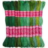 Dercuy Embroidery Floss,12 Skeins Green Embroidery Thread,Friendship Bracelet String for DIY Making,Embroidery Crafts