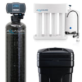 Aquasure 32,000 Grains Whole House Water Filter Bundle with Automatic Digital Metered Control Softener and 75 GPD RO Reverse Osm