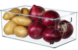 Hudgan 2 Pack Straight Sides Stackable Pantry Organizer Bins for Home Edit - 13.5''L x 7.5''W x 5.5''H