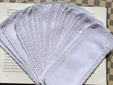 20 pieces of book marker cross stitch,net 30x105 aida 100% cotton 14ct aida with cotton lace Edge,DIY blank book marker,lace cro