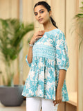 Libas Women'S Pure Cotton Anarkali Kurtis (29303I_Blue Blue L