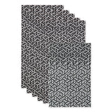 Black Abstract Leaf Print Fridge Liner Set/6