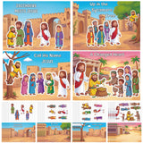 Marspark 24 Pcs Bible Scene Stickers Set Religious Bible Crafts Kit for Kids Make Your Own Scene Stickers for Christian Art DIY 