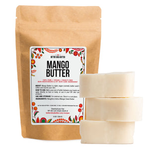 Better Shea Butter Raw Mango Butter - 100% Natural Mango Seed Butter - Skin and Hair Moisturizer - Use with Shea in DIY Whipped 