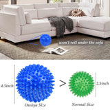 Ousiya 4.5 Squeaky Dog Balls for Aggressive Chewers - Heavy Duty Teething Toys for Large Medium Dogs - Durable Spikey Balls (4