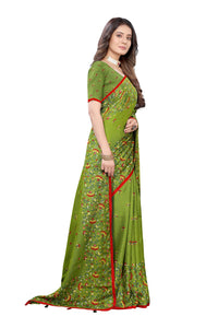 Gosriki Women'S Jute Silk Saree With Blouse Piece (Jutibai Light Green_Light Green),Light Green,,B095W9MMMP