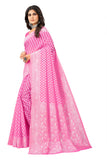Sugathari Womens Banarasi Saree Pure Kanjivaram Silk Saree Soft New Ladies 2023 Design Wear Pattu Sarees Latest Cotton Party Sari Collections With Blouse Piece For Wedding Sadi (Sam Pari-155 Pink)