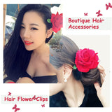 Hair Flower Clips Brooch Boutique Hair Accessories Bohemia Hairpins for Women Girls (ST Red) 1 Count (Pack of 1)