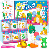 ifergoo Air Dry Clay for Kids - Animal Modeling Clay Kit, 6 Animal Designs with Sculpting Tools & Tutorials, Ultra Light & Soft,