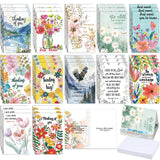 Gersoniel 36 Pcs Religious Thinking of You Cards Bulk with Envelopes with Water Glue Scripture Verses Christian Greeting Cards F